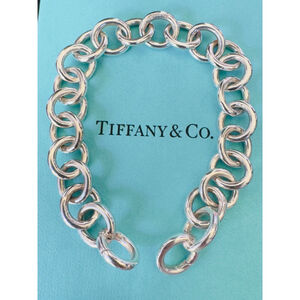 TIFFANY Co Sterling Silver Large Link Bracelet End Clasping Links 7.9”